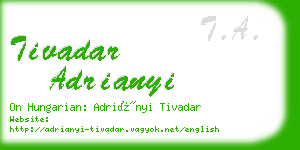 tivadar adrianyi business card